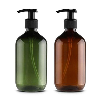 China Personal Care 500ML Foaming Pump Bottle Brown Transparent Liquid Soap Whipped Dots Foaming Bottles Shampoo Lotion Shower Gel Bottles for sale