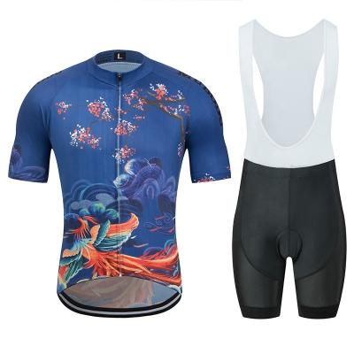 China Four Way Stretch Short Sleeve Cycling Wear Set Quick Dry Bicycle Clothing Cycling Men's Cycling Wear for sale