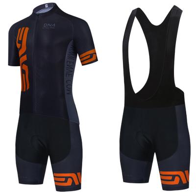 China Summer others sportswear 20d men's brand new black orange cycling shorts quick-drying professional sportswear cycling overalls for sale