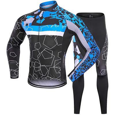 China Sweat-Wicking Men's Tank Top Winter Thermal Fleece Long Sleeve Mountain Bike Road Bicycle Cycling Shirt Padded Pants for sale