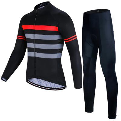 China Seamless Cycling Wear Winter Wholesale Cycling Singlet Long Sleeve Set Men Fleece Mountain Clothing MTB Thermal Reflective Bike Clothes for sale