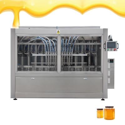 China Automatic Servo Motor Piston Honey Filling Machine Honey Dispenser Line With PLC Control for sale