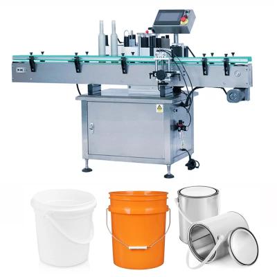 China Automatic Drum Pail Container Big Bucket Adhesive Sticker Labeling Machine for sale