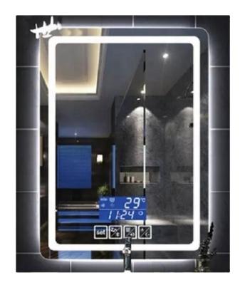 China Modern Competitive Price Hangzhou Modern LED Mirror with Temperature and Clock for sale