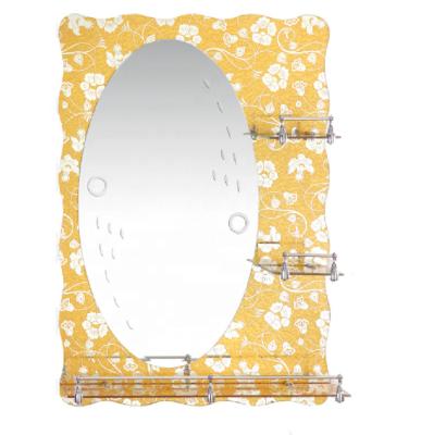 China Cost-effective Rectangular Bottom Mirror Makeup Mirror Bathroom Double Layer Oval Mirror With Three Thieves 80*60/70*50cm for sale