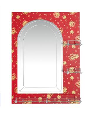 China Traditional Bathroom Mirror Double-Layer Mirror Wall With 3 Shelves for sale