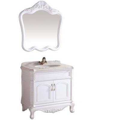 China Modern Antique Design Vintage Bathroom Furnature PVC Material With Basin for sale