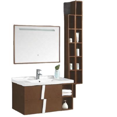 China Hangzhou Modern Wall Mounted PVC Bathroom Cabinet Vanity Combo for sale