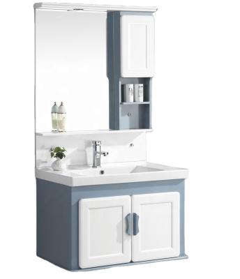 China Modern Italy Style Bathroom Vanity PVC Bathroom Vanity Mirror Cabinet Wall Hung Bathroom Vanity for sale