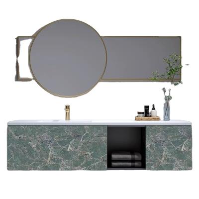 China Modern Design 120 Cm 140 Cm One Piece Sintered Stone Bathroom Cabinet for sale