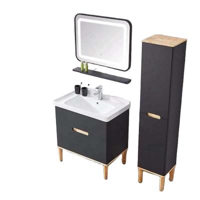 China Modern Black European Style Hangzhou Bathroom Plywood Cabinet for sale