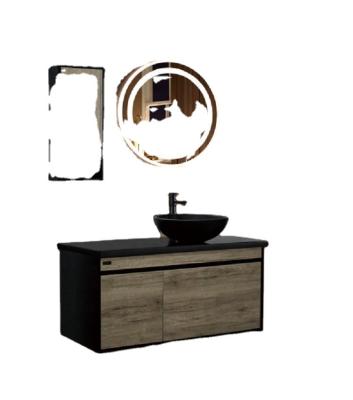 China Modern Hotel Bathroom Vanity Furniture Environmental Protection Plywood Floor Standing Bathroom Vanity With One Art Basin for sale