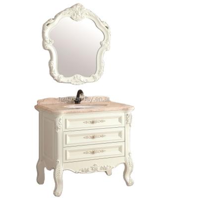 China Hangzhou Hand Craft Gold Trace Drawing Three Drawer Modern Bathroom Cabinet for sale