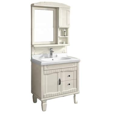 China Modern Ivory Floor Bathroom Vanity Furniture for sale