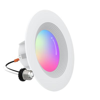 China Wifi Smart Downlight Recessed LED Ceiling DownLight Retrofit Downlight RGBCW Dimmable 6inch Wifi Smart LED Downlight For USA Market for sale