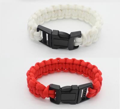 China Outdoor Camping Hiking Rescue Braided Outdoor Red Braided Custom Sports Wristband Cheap Price Survival Survival Wristbands for sale