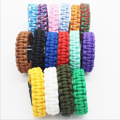 China Outdoor Camping Hiking Sports Forest Adventure Traveling Mountaineering Braided Paracord Wristbands and Bracelets Survival Bracelet Black Patterns for sale