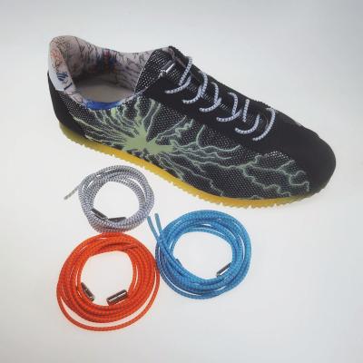 China Round running shoes use no link crazy colorful elastic shoe lace with capsule lock for sale