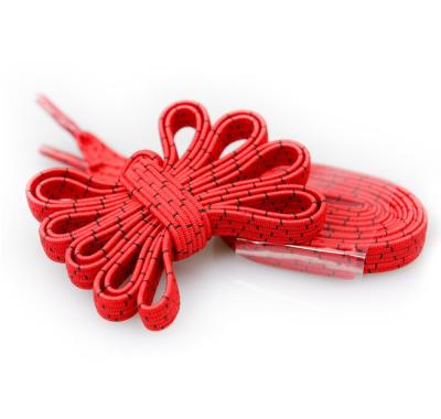 China Flat No Lock Flat Elastic Polyester Reflective Shoe Laces For Running Shoes for sale