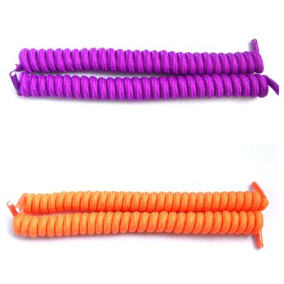 China High Quality Round Curly Spring Shoe Laces Elastic Spiral Shoe Laces for sale