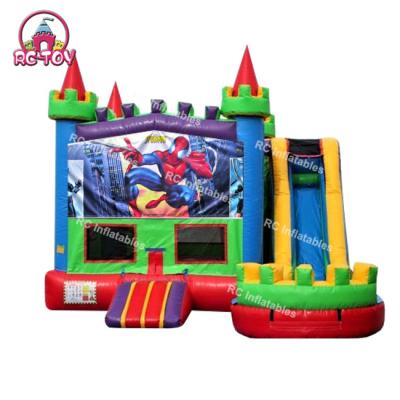 China Inflatable bouncy bouncer jumping castle bouncer castle bouncer kids party water slide spiderman bouncy inflatable castillo for sale