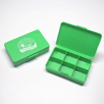 China Promotion Gift Plastic 6 Compartment Organizer Pill Case Plastic Storage Box for sale