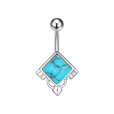 China 14G TRENDY Navel Ring Cube Belly Button Rings Belly Piercing Jewelry For Women Beach Belly Button Rings 316L Umbilical Nail for sale