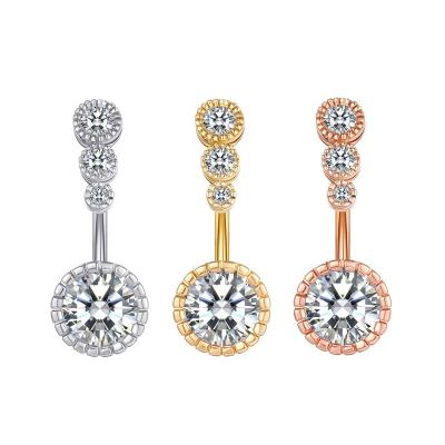 China TRENDY Belly Button Rings Belly Button Ring Zircon Drop Dangle Body Belly Piercing Jewelry For Women Fails Belly Button Rings Piercing Jewelry for sale