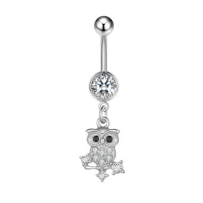 China CLASSIC Belly Button Rings Navel Ring Owl Drop Dangle Body Belly Piercing Jewelry For Women Beach Belly Belly Button Rings 316L Umbilical Nail for sale