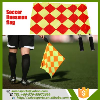 China Stainless Steel Pole Soccer / Soccer Linesman Flag, Soccer Referee Flag, Signal Flag for sale