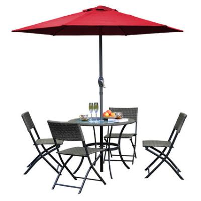 China Eco-freindly Modern Design Patio Furniture With Umbrella Patio Conversation Set Patio Furniture Set for sale