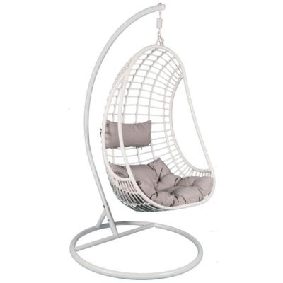 China 2022 New Arrival Modern Patio Swing Chair With Cushion Hanging Egg Chair Hanging Chair With Metal Stand for sale