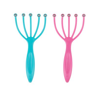 China Head Massager Five Finger Ball Plastic 2 Rake For Scalp Massager Steel Ball Head Massage Relaxation Five Finger Head Massager For Head Eliminate Fatigue for sale