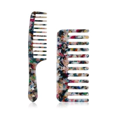 China Barber Styling Cutting Tools Antistatic Acetic Acid Hair Comb Leopard Tooth Comb Cellulose Acetate Custom Wide Comb Portable Marble Protection Salon Supplied By Stock for sale