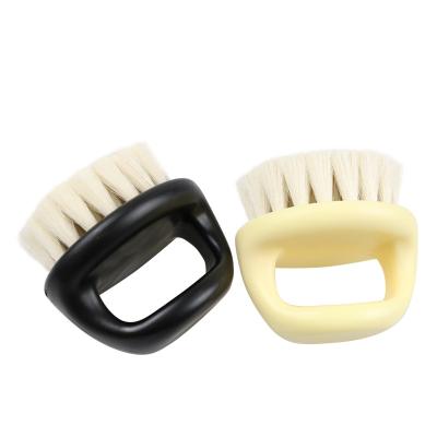 China Round 2 Colors Barber Salon Men Facial Beard Shaving Brush Ring Design Boar Fur Men Appliances Shaving Tool Razor Cleaning Brush for sale