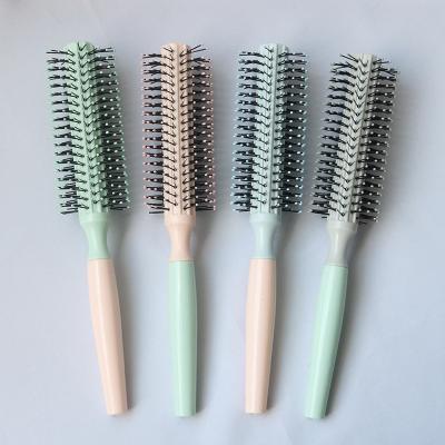 China Professional Plastic Round Hairbrush Barber Nylon Hair Brush Custom Logo ABS Barber Styling Cutting Tools Salon Wholesale for sale