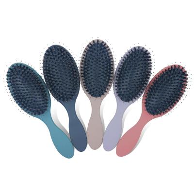 China Cushion 5 Colors Custom Logo Boar Boar Bristle and Nylon Hair Sweep Detangling Paddle Cushion Brush for Thick Thin Straight Curly Hair for sale