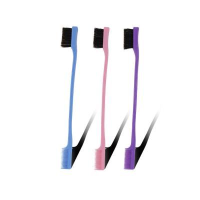 China Colored Custom Logo Barber Styling Cutting Tools Wholesale Logo Comb Carbon Fiber Hairdressing Double Control Broom Hair For Eyebrow Hair for sale