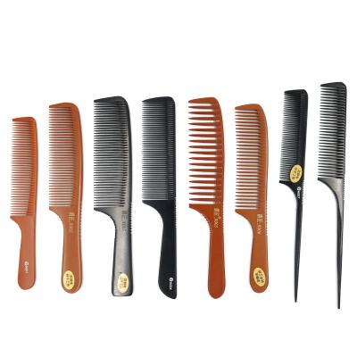 China MJ Hall Hair Comb Bakelite Yellow Black Hair Anti Barber Comb Plastic Resin Wood Static Detangling Cutting Comb for sale