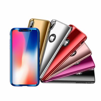 China PC For iPhone X Hard Back Cover 360 Full Cover Plating Mirror Protective Case For iPhone XS for sale