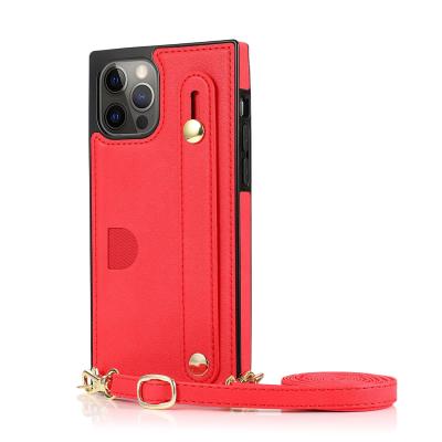 China PU+TPU for iPhone 12 Leather Strap Phone Case, for Luxury iPhone Phone Case for sale