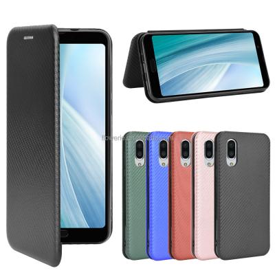 China Anti-drop Japan Custom Carbon Slim Leather Protective Case For Aquos Mobile Phone 5G Sharp Zero Base Case Leather Cover for sale