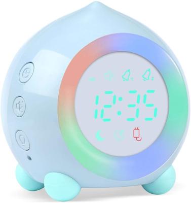 China Popular Novelty Bedroom Alarm Clock for Kids with LED Wake Up Light Night Light Dual Alarms Sleep USB Operated Cute Little Digital Clock for sale