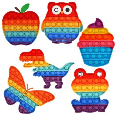 China High quality dinosaur owl unicorn rainbow push bubble fidgety person toys elephant 20cm 30cm 40cm for sale