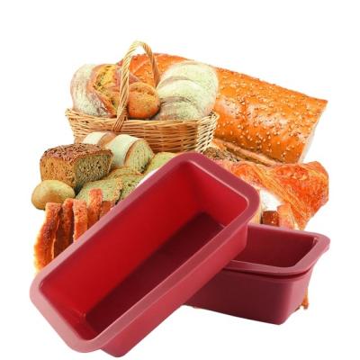 China Viable Wholesale Cake Mold Rectangular Silicone Bread Baking Pan Household DIY Baking Supplies Toast Mold for sale