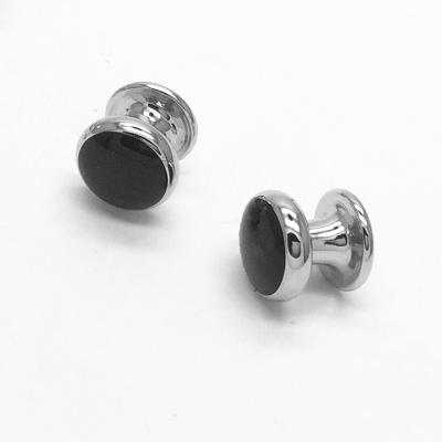 China ALLOY factory professional high quality black onyx cufflinks silver studs for sale