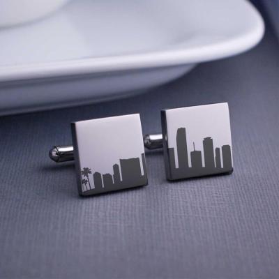 China ALLOY Personalized Gift For Him Choose Your City Custom City Skyline Cufflinks Novelty Cufflinks for sale