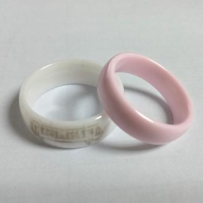 China TRENDY Custom Picture or Words Laser Engraved Inside or Outside Blank Ceramic Ring Jewelry for sale