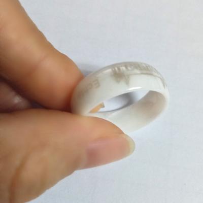 China Fashion Romantic Jewelry Logo Laser Ring White Ceramic Blanks With Low MOQ for sale