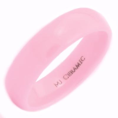 China 3,4,6 or 8mm Classic High Polished TRENDY Pink Ceramic Wedding Band Ring for sale